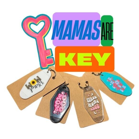 NWT Sassy Mama Key Ring Chain Fob 1-sided Busy Moms Dog Cat Mommy Tired Mum - Picture 1 of 3